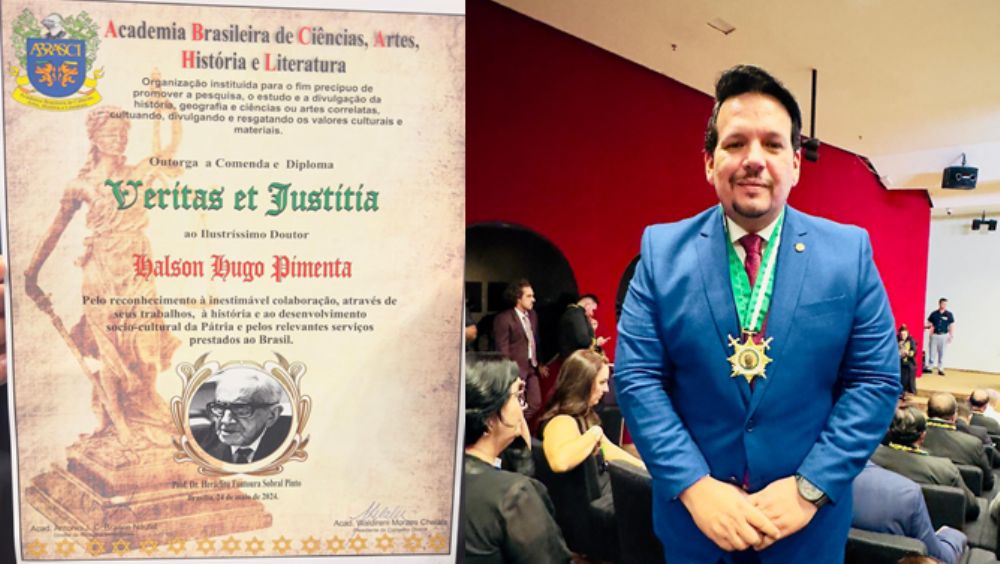 Ttulo de comendador, outorgado pela Academia Brasileira de Cincias, Artes, Histria e Literatura, ao Dr. Halson Hugo Pimenta